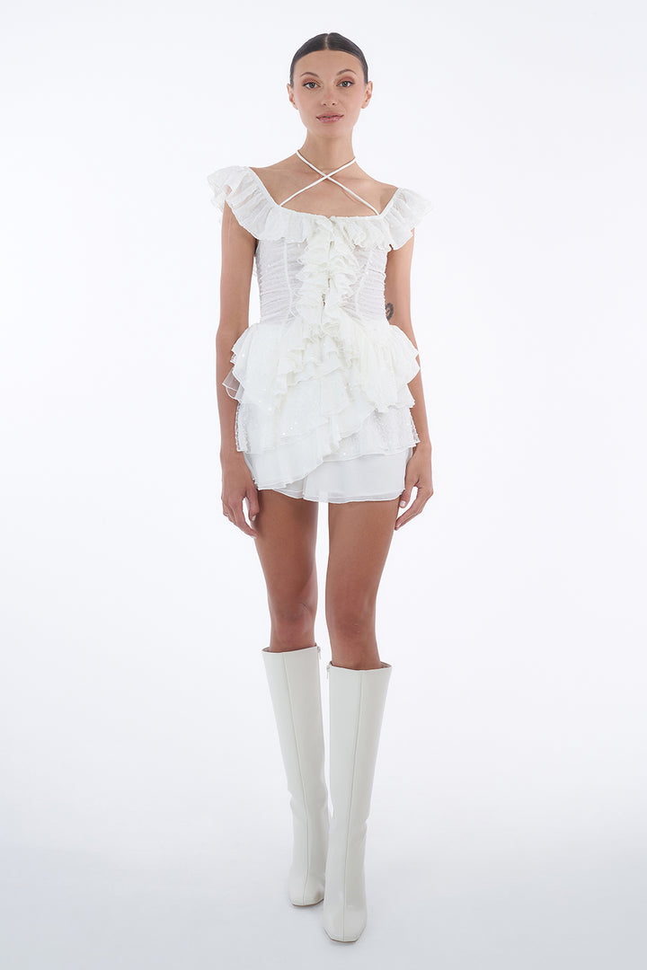 Pètale Ruffle Mini Skirt - Made to Order